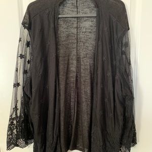 Black Lace Sleeves Kimono - Size 3x Plus Size